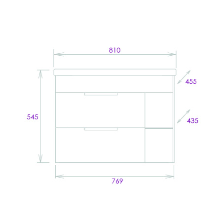 Тумба под раковину подвесная Onika Легран 80 108047