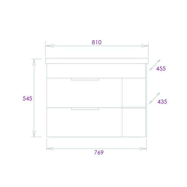 Тумба под раковину подвесная Onika Легран 80 108047