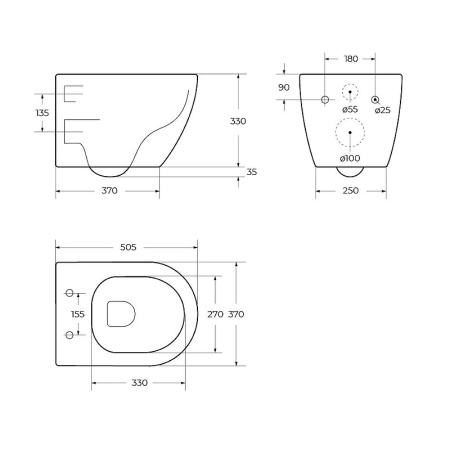 Унитаз подвесной безободковый CEZARES STYLUS CZR-513-TH-R/CZR-089-SC микролифт