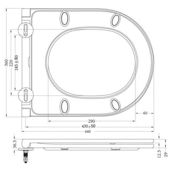 Сиденье для унитаза с микролифтом из дюропласта Art&Max Bari AM822SC