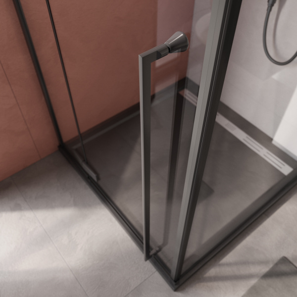 Душевой уголок (90х90) CEZARES LINER LINER-A-1-90-C-NERO-R