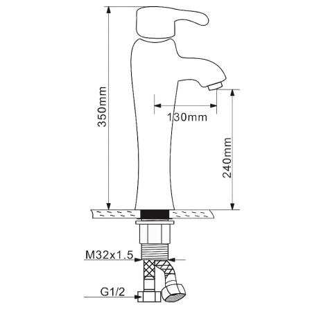 Смеситель для раковины Melana F-001CBK