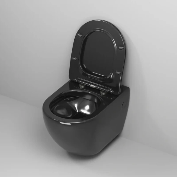 Унитаз подвесной безободковый Grossman Color GR-4411blackS с сиденьем микролифт