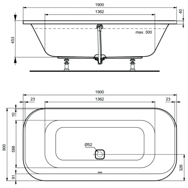 Ванна акриловая (190X90) Ideal Standard TONIC II K747301 Ванна акриловая (190X90) Ideal Standard TONIC II K747301