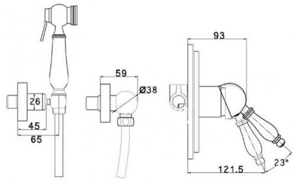 Смеситель гигиенический душ KAISER Vincent (31017-1)