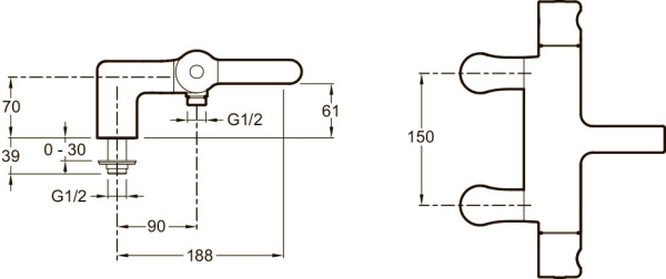 Смеситель на борт ванны Jacob Delafon Singulier E10871-CP