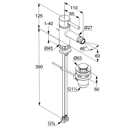 Смеситель для биде Kludi Bozz 385330576