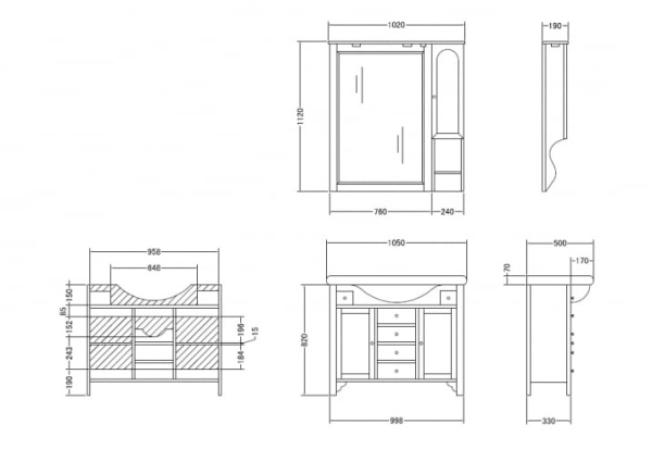 Зеркало Cezares ELE85/S.01 Noce