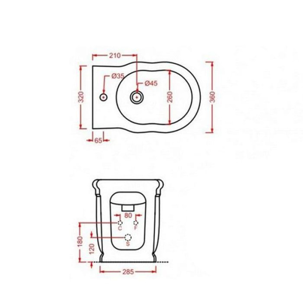 Биде  приставное ArtCeram Hermitage HEB001 01;00