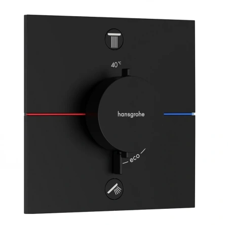 Термостат для душа на 2 потребителя Hansgrohe ShowerSelect Comfort E 15572670 черный матовый