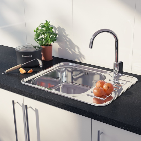 Мойка IDDIS Basic нержавеющая сталь полированная чаша слева 650*500 (BAS65PLi77)