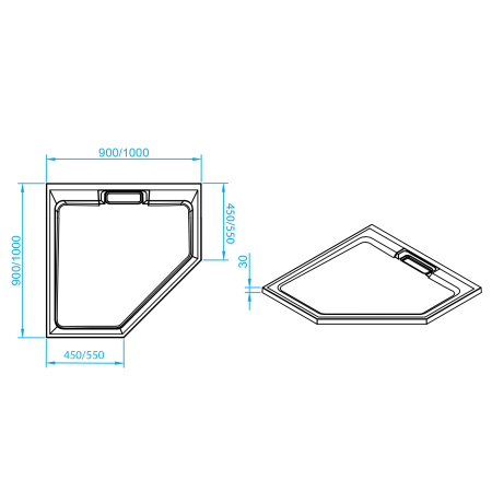 Душевой поддон (90х90) RGW STA-61W 16330599-01