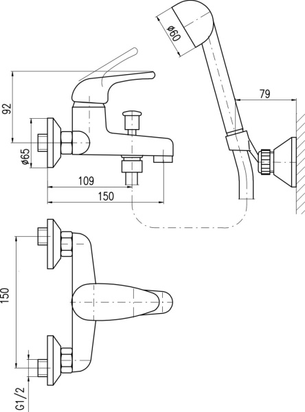 Смеситель для ванны Rav Slezak Sazava SA054.5/2