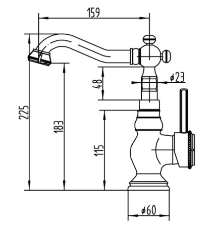 Смеситель для раковины, античная бронза Zorg A 309U-BR