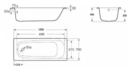 Ванна стальная Roca Contesa (150x70) 23606000O