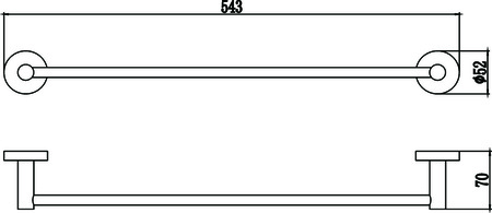 Держатель для полотенец прямой 50 см Savol 87 S-508724
