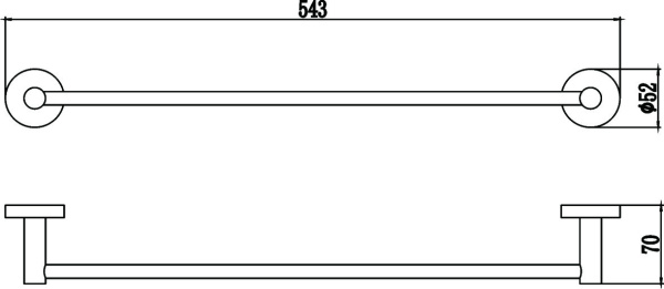 Держатель для полотенец прямой 50 см Savol 87 S-508724