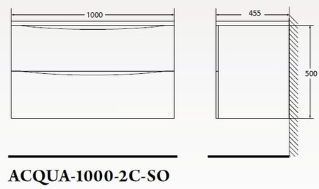 База под раковину подвесная BelBagno ACQUA-1000-2C-SO-BL Bianco Lucido
