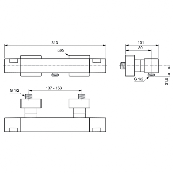 Термостат для душа Ideal Standard CERATHERM C100 A7533AA