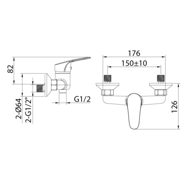 Смеситель для душа Milardo Simp (SIMSB00M03WA)