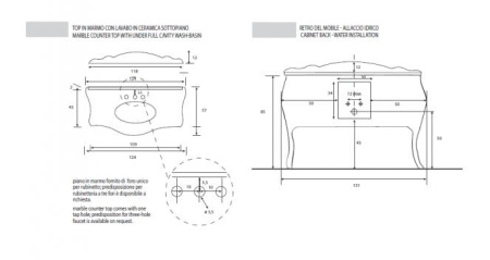 Столешница Cezares Carlotta Classico CARL04.M4