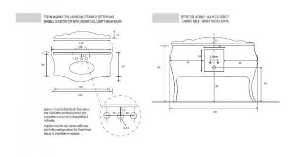 Тумба для раковины Cezares CARLOTTA CHABS.07.705