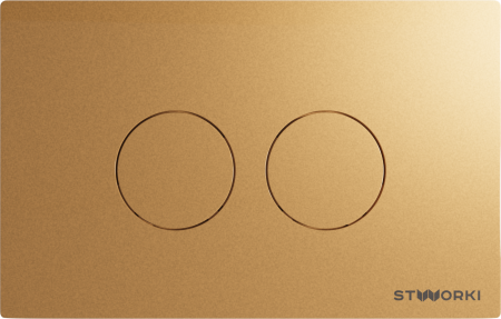 Кнопка смыва STWORKI Хельсинки 500474 золотая матовая