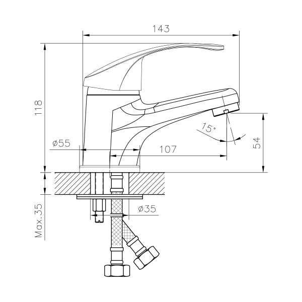 Смеситель для раковины DECOROOM DR71 DR71011