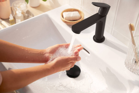 Смеситель для раковины Hansgrohe Rebris S 72588670, черный матовый