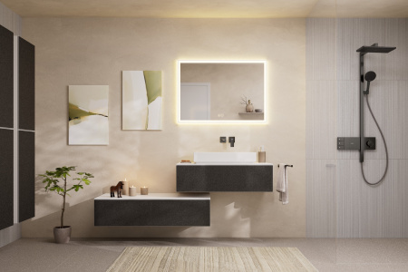 Держатель для полотенец двойной Hansgrohe AddStoris 41770340 шлифованный черный хром