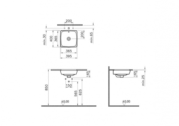 Раковина Vitra Metropole 5666B003-1083