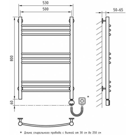Полотенцесушитель ArtofSpace ARTICO EAAO500800ChromeRP