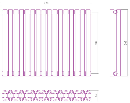 Полотенцесушитель Водяной Сунержа Эстет-00 (50х72) 16 секций Золото 03-0332-5016