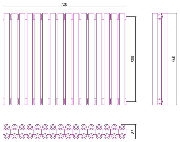 Полотенцесушитель Водяной Сунержа Эстет-00 (50х72) 16 секций Шампань 020-0332-5016