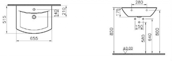 Раковина VITRA NUOVA 5023B003-0001