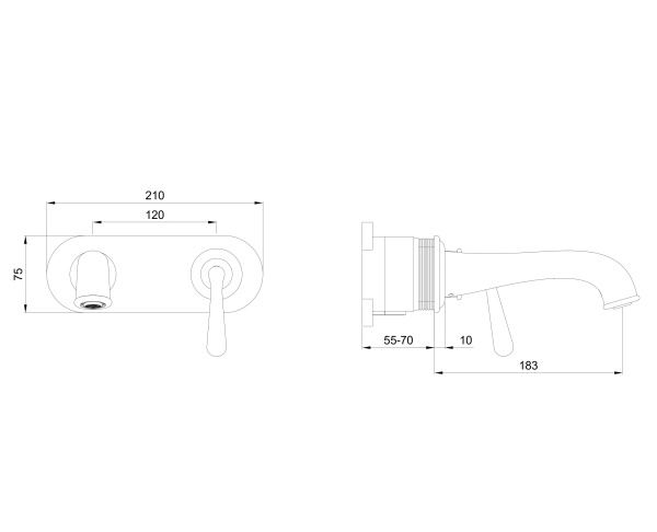 Смеситель для раковины встраиваемый WONZON & WOGHAND STEAM, хром WW-88869008-CR