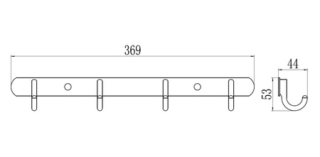 Планка с крючками 4 крючка Savol S-05204B