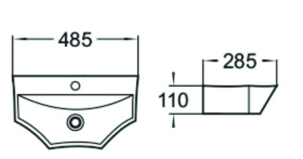 Раковина подвесная (48,5х28,5) SantiLine SL-2004