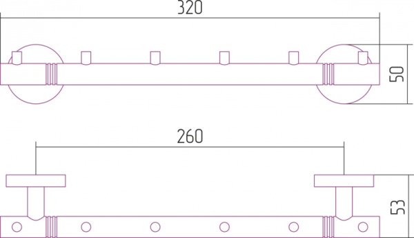 Вешалка Сунержа Каньон 6 крючков (L 320) 00-3000-1006 Вешалка Сунержа Каньон 6 крючков (L 320) 00-3000-1006