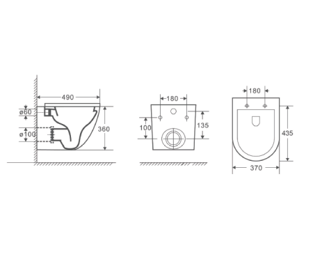 Унитаз подвесной безободковый D&K Matrix (DT1396025)