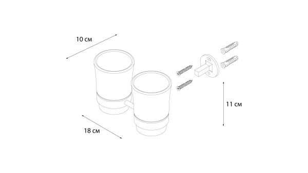 Стакан для зубных щеток FIXSEN Luksor двойной FX-71607B
