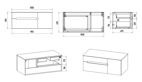Тумба под раковину Misty Роял 100 П-Роя-01100-011П2Я