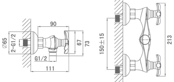 Смеситель для душа D&K Hessen Documenta (DA1213101)