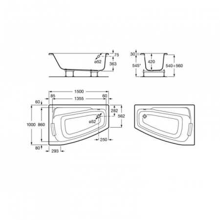 Акриловая ванна Roca WAITARA-N 248085000
