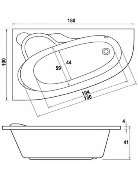 Ванна акриловая Koller Pool Nadine (150x100) NADINE150X100R