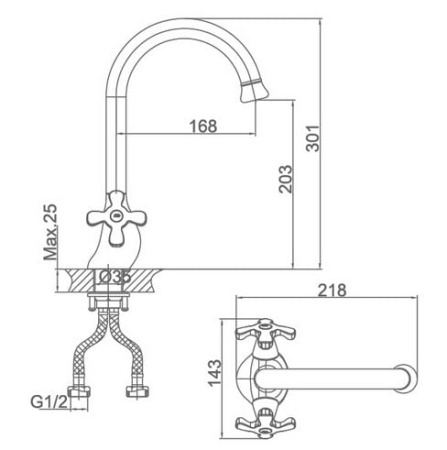 Смсеитель для кухни D&K DA1412401