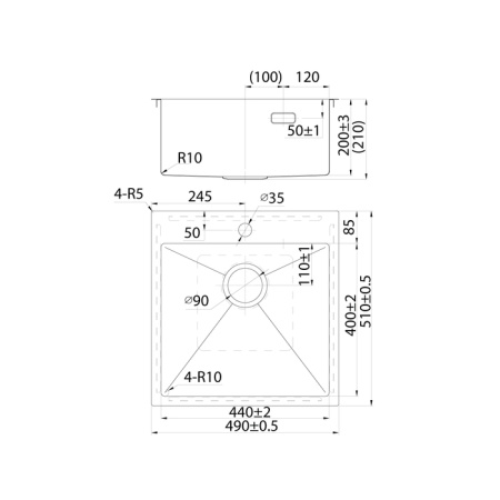 Мойка IDDIS Haze 490*510 сатин (HAZ49S0i77)