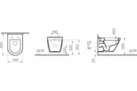 Унитаз подвесной VITRA S50 5318B003-0075