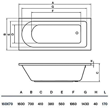 Акриловая ванна Koller Pool Dakota 160x70