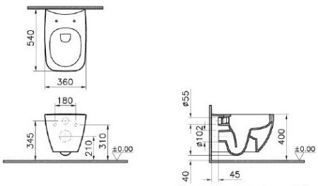 Крышка-сиденье VitrA Shift 191-003-009, тонкое с микролифтом